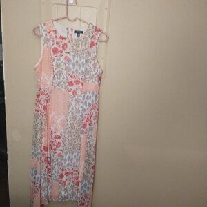 Chaps Size 10 Floral Blocked Summer Dress calf length, Formal or casual